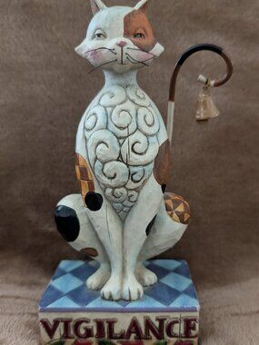 Jim Shore Cat Figurine 2006 Folk Art #V4006927 Vigilance Heartwood Creek